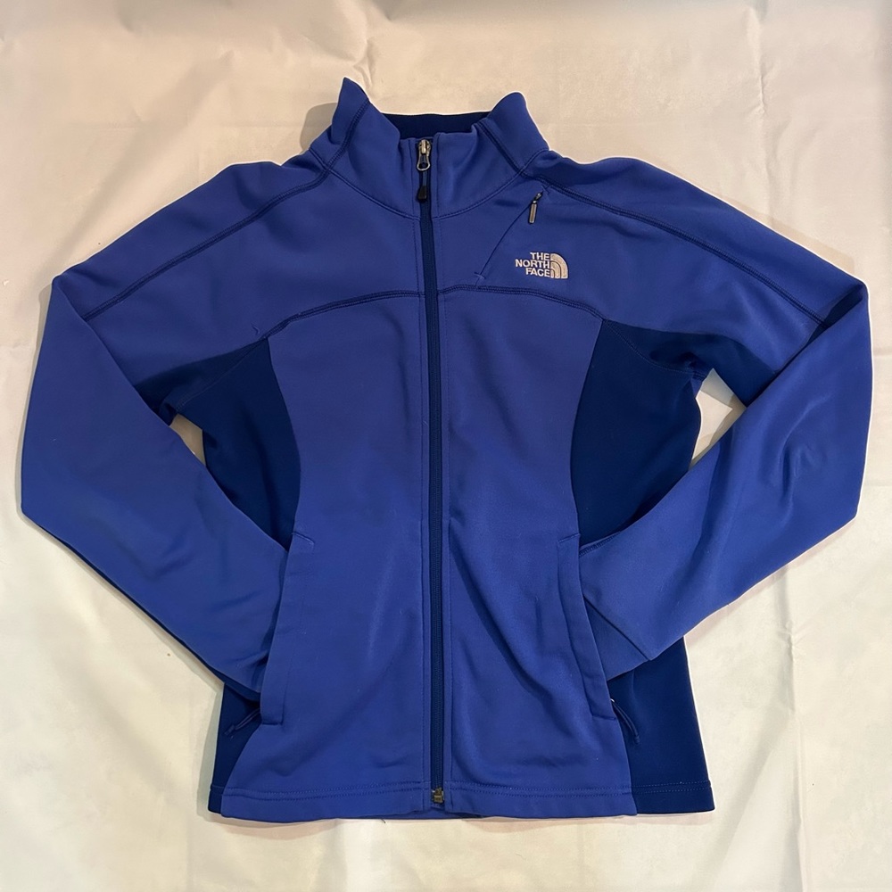 Women’s Blue North Face Stretch Full Zip-up, SM